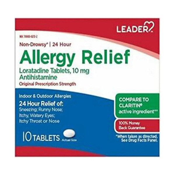 Leader 24Hour Loratadine Allergy Relief Tablets - 10 Ea