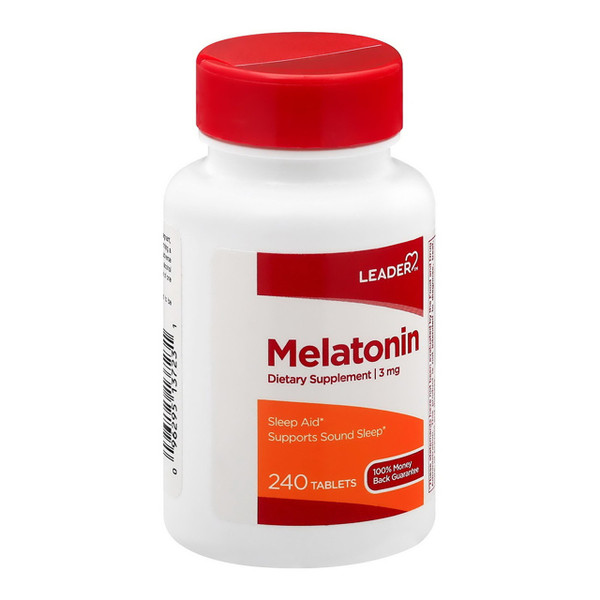 Leader Melatonin Dietary Supplement 3 Mg Tablets - 240 Ea