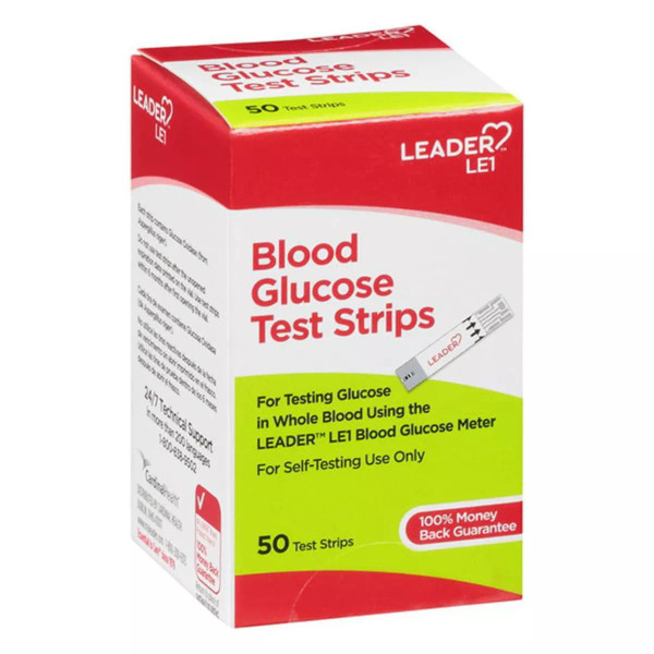 Leader LE1 Blood Glucose Test Strips - 50 Ct