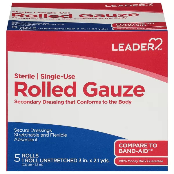 Leader Single-Use Sterile Rolled Gauze - 5 ea