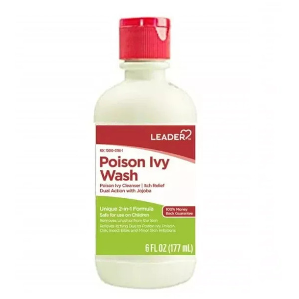 Leader 2-in-1 Formula Poison Ivy Wash Itch Reliever Dual Action - 6 oz