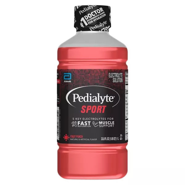 Pedialyte Sport Electrolyte Solution Hydration Drink Fruit Punch - 33.8 fl oz