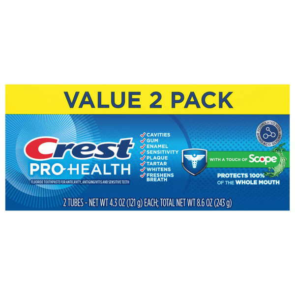 Crest Pro-Health Toothpaste Plus Scope for Fresh Breath and Plaque Protection, 4.3 oz