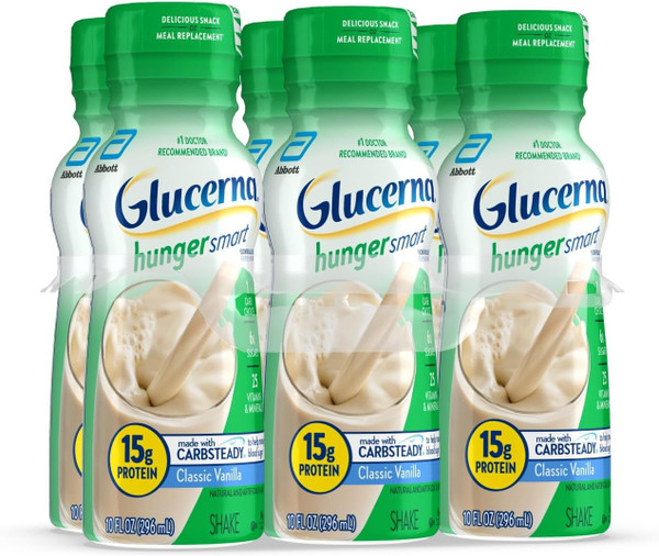 Glucerna Hunger Smart Shake Diabetic Drink Classic Vanilla - 10 fl oz/6 Ct