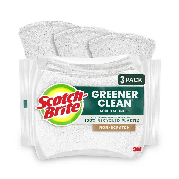 Scotch-Brite Greener Clean Non-Scratch Scrub Sponges - 3 Ct