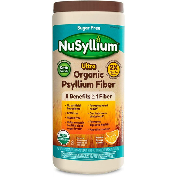 NuSyllium Ultra Organic Psyllium Fiber Natural Orange Flavor - 10.7 Oz