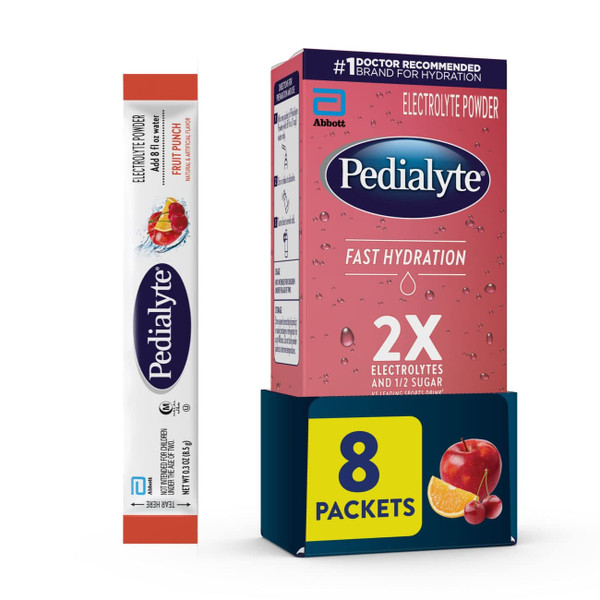 Pedialyte Fast Hydration Electrolyte Powder Packets - 8 Ct