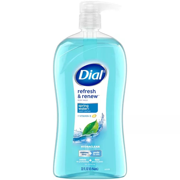 Dial Spring Water Body Wash for Refreshing and Hydrating Clean, 32 oz