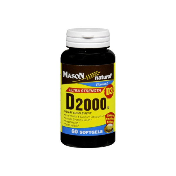 Mason Natural Vitamin D 2000 Iu Softgels Ultra Strength 60 Soft Gels