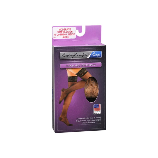 Loving Comfort Thigh High Stockings Moderate Beige