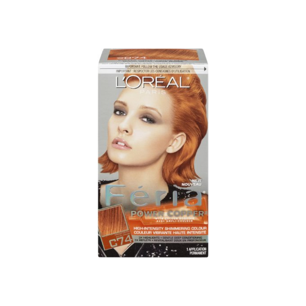 L'Oreal Paris Feria Power Copper High-Intensity Shimmering Colour, Intense Copper [C74]  1 Ea