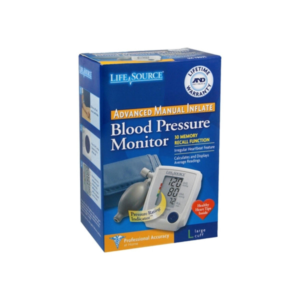 Lifesource Advanced Blood Pressure Monitor Manual Inflate Ua-705Vl 1 Each