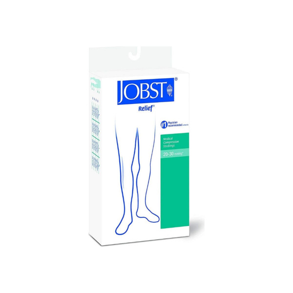 Jobst Relief 20-30 Mmhg Closed Toe Thigh Highs With Silicone, Beige, Large,1 Pair