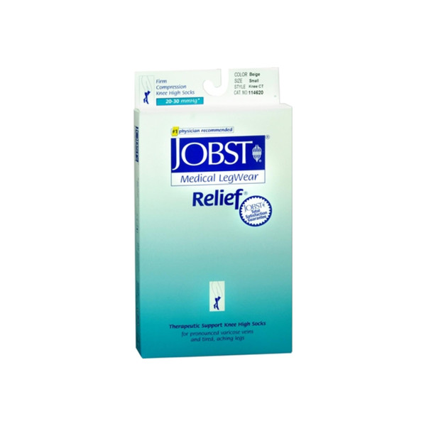 Jobst Medical Legwear Knee High 20-30 Mmhg Firm Compression Small Beige Close-Toe 1 Pair