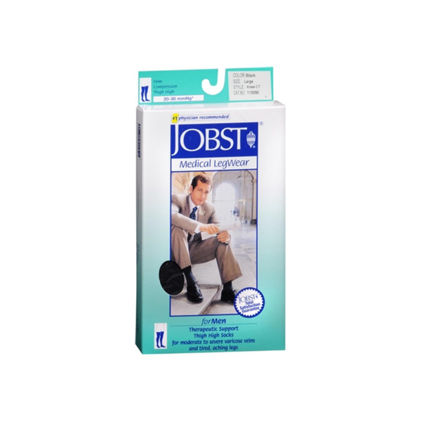 Jobst Medical Legwear For Men Knee High Socks 20-30 Mmhg Black Large 1 Pair