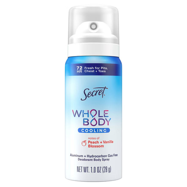 Secret Whole Body Aluminum-Free Deodorant Spray - Peach & Vanilla, 1 oz