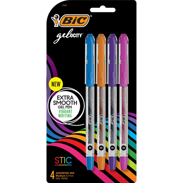BiC Gel-ocity Stic Gel Pen Assorted - 4 Count
