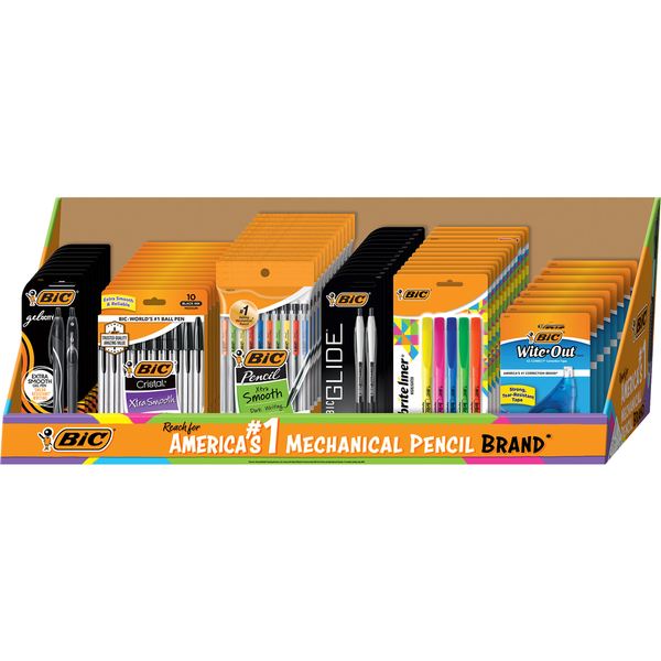 BiC Mixed School Supplies Display - 64 Count