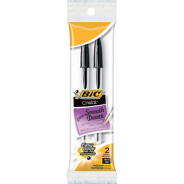 BiC Cristal Xtra Smooth Ballpoint Pen Black - 2 Count