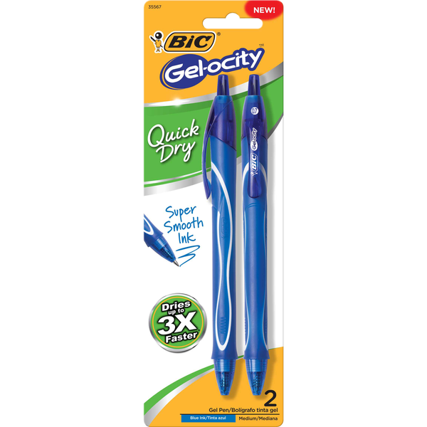 BiC Gel-ocity Retractable Pen - Blue - 2 Count