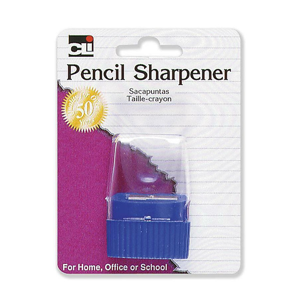 CLi Pencil Sharpener with Shaving Receptacle and Cone Shape Assorted Colors - 1 Ct