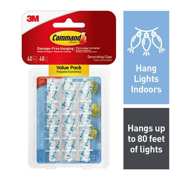 Command Decorating Clips - Clear - 40 count