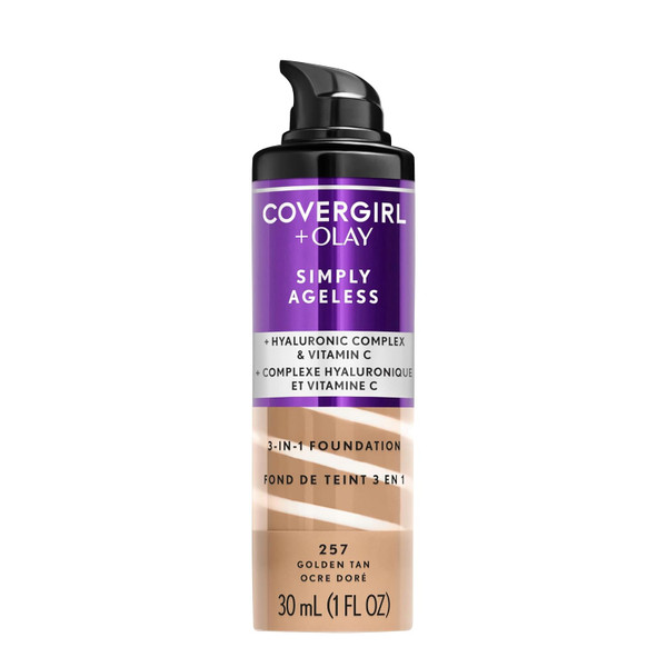 COVERGIRL + Olay Simply Ageless 3-in-1 Liquid Foundation 257 Golden Tan - 1 fl oz