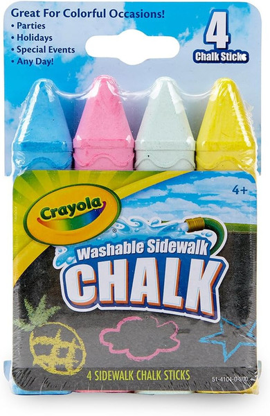 Crayola Washable Sidewalk Chalk - 4 Ct