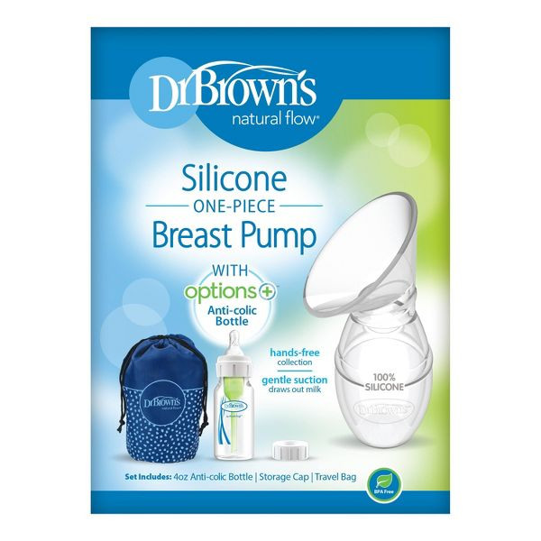 Dr Brown's Silicone Breast Pump with Anti-Colic Options Bottle and Travel Bag - 4 oz