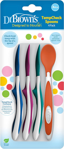Dr Brown's TempCheck Color Changing Spoons - 4 Ct