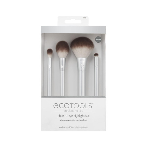 EcoTools Precious Metals Cheek and Eye Highlight Brush Set - 4pc