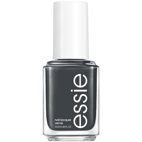 essie salon-quality nail polish, vegan, charcoal gray, On Mute - 0.46 fl oz