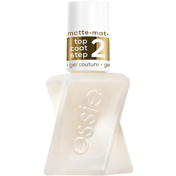 essie gel couture gel-like nail polish, vegan, clear, matte top coat - 0.46 fl oz