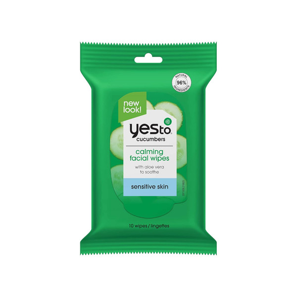 Yes To Face Wipes Cucumber Soothing Facial Towelettes - 10 Ct