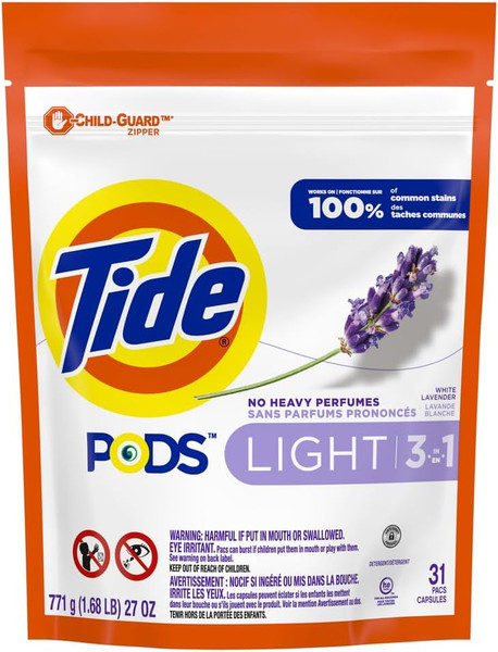 Tide Pods Light Laundry Detergent Pacs, 31 Count