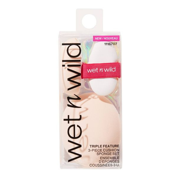 Wet n Wild Triple Feature 3-Piece Cushion Makeup Sponge Set - 1 Ct