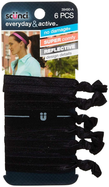 Scunci Everyday & Active Soft Knotted Hair Ponytailers - 6 Ct