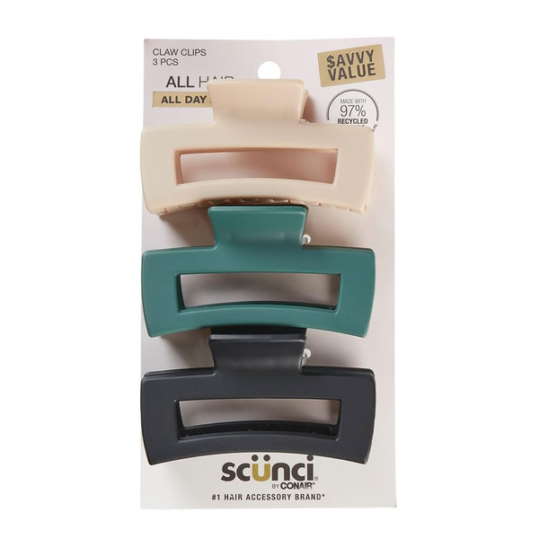 sc++nci Neutral Mixed Claw Clips - 3 Ct