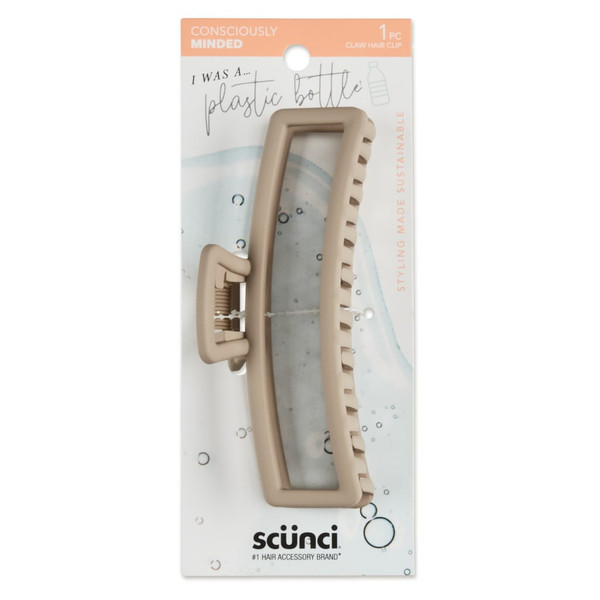 sc++nci Consciously Minded Open Rectangle Claw Clip Beige - 1 Ct