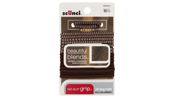 Sc++nci No Slip Grip Hair Elastics Black - 16 Ct