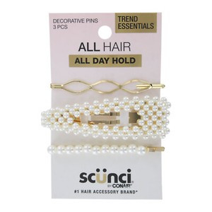 Scunci All Hair All Day Hold Decorative Pins - 3 Ct
