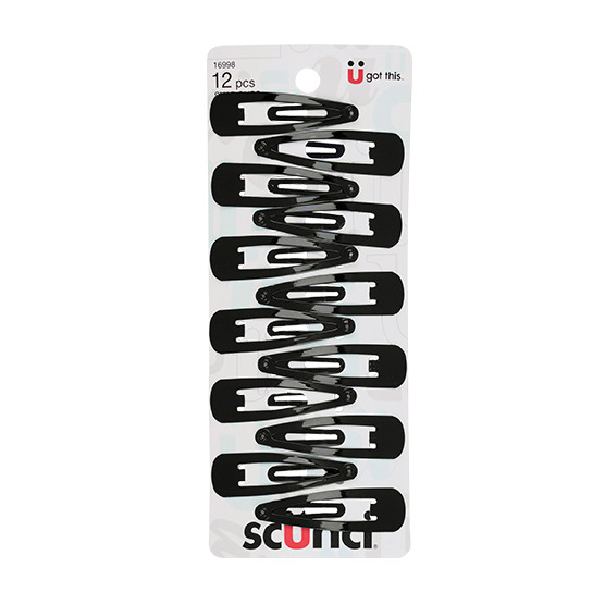 Sc++nci U Got This Contour Snap Clips, Black - 12 Ct