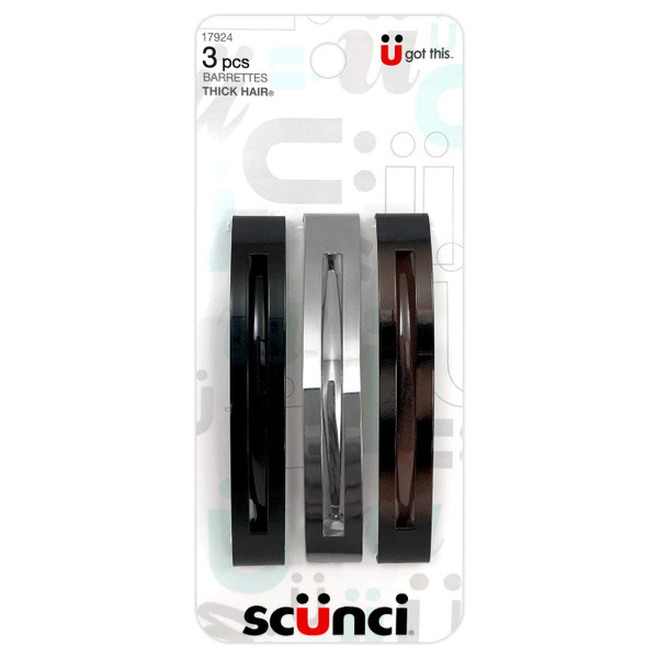 Sc++nci Effortless Beauty Thick Hair Open Slide Barrettes - 3 Ct