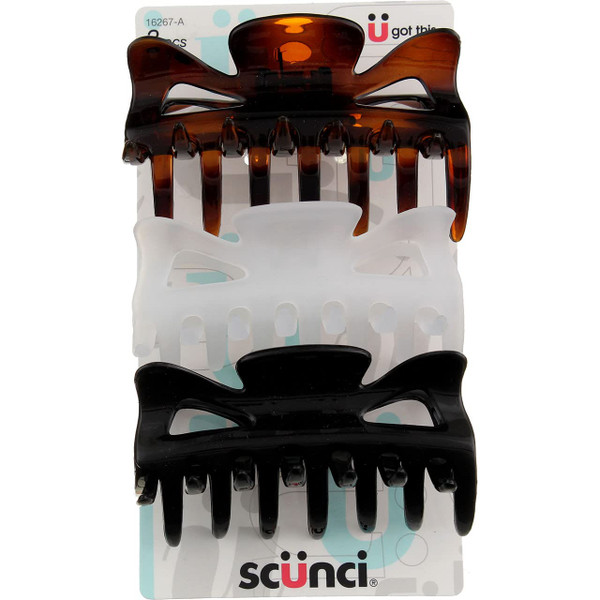 Sc++nci No-Slip Grip 9cm Jaw Hair Clip - 3 Ct