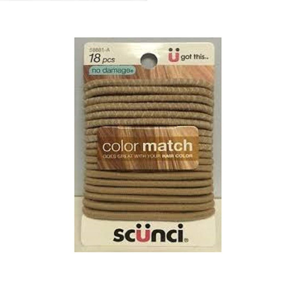Sc++nci Color Match No Damage 4mm Elastics Blond - 18 Ct