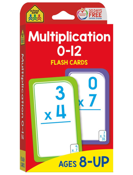 School Zone Multiplication O-I2 Flash Cards - 56 Cards