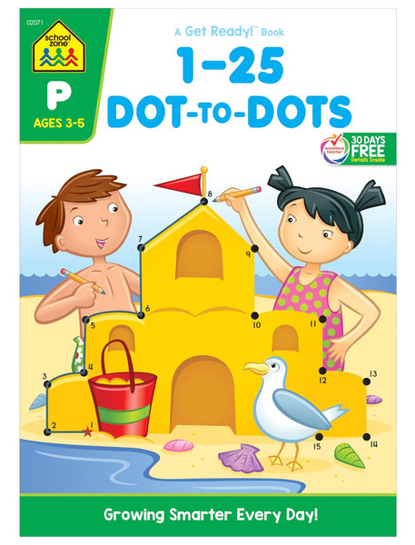 School Zone 1-25 Dot-to-Dots Preschool Workbook - 32 Pages