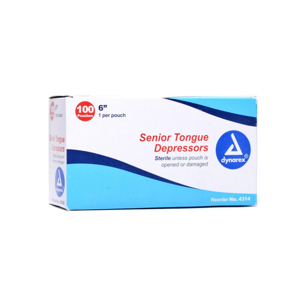 Dynarex 6" Tongue Depressor Senior 100 Ea