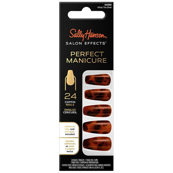 Sally Hansen Salon Effects Perfect Manicure Nails Kit What The Shell - 24 Ct