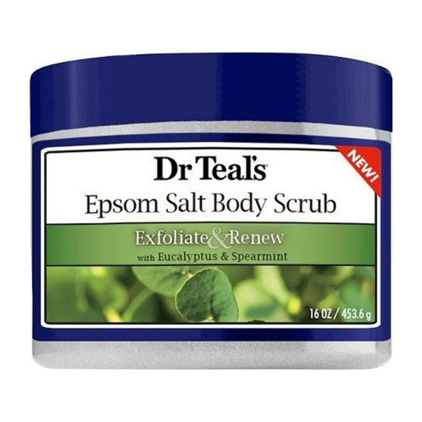 Dr Teal's Exfoliate and Renew Eucalyptus and Spearmint Epsom Salt Body Scrub, 16 oz